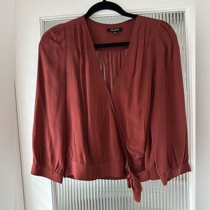Madewell Wrap Blouse • Burnt Orange • Size Medium